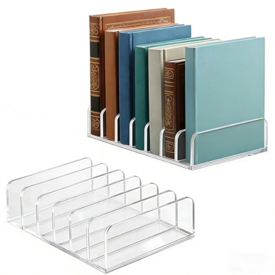 2 Pcs Acrylic Notebook Organiz - Desktop Organizer Bamboo avaliação e preço