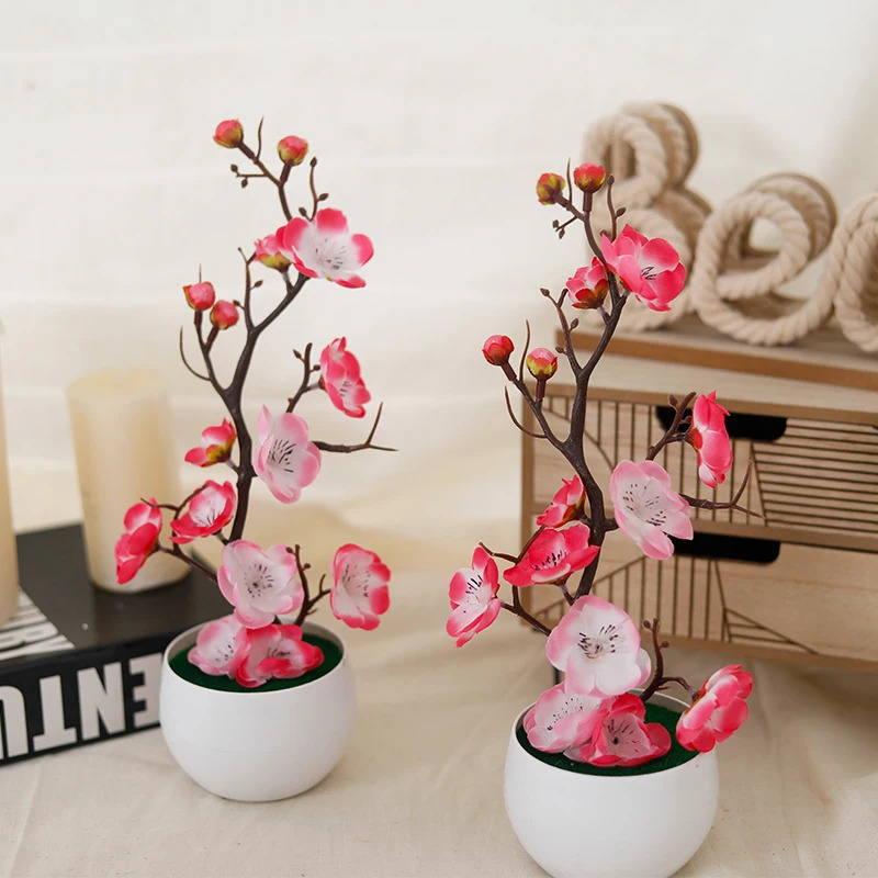 Simulation Plum Flower Pot Pla - Home Office Background avaliação e preço
